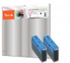 Peach Doppelpack Tintenpatronen cyan kompatibel zu  Canon, Xerox, Apple BJI-201C, 0947A001