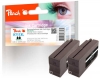 Peach dvigubas paketas, rašalo kasetė HC, juoda, suderinama su  HP No. 711XL BK*2, CZ133AE*2